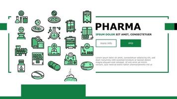 farmaceutische productie fabriek landing header vector