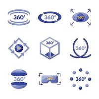 set van 360 technologie icon vector