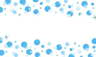 blauwe bel en glans grens op witte achtergrond, zeepsop patroon. vector illustratie