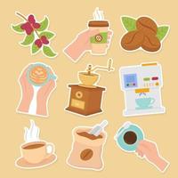 koffie sticker set vector