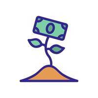 plant geld pictogram vector overzicht illustratie