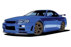 blauwe race auto illustratie vector ontwerp