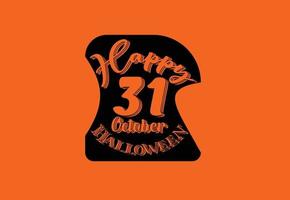 happy halloween 31 oktober logo, banner, t-shirt ontwerpsjabloon vector