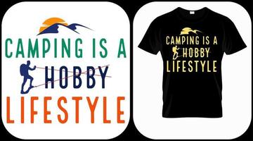 kamperen is geen hobby, het is een levensstijl. camping grafische vector, vintage ontdekkingsreiziger, avontuur, wildernis. outdoor avontuur citaten symbool. perfect voor t-shirtafdrukken, posters. vector