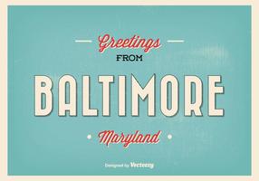 Retro Baltimore Maryland Greeting Illustratie vector