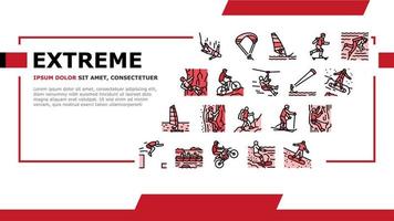 extreme sport sportman activiteit landing header vector