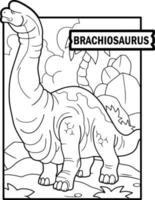 prehistorische dinosaurus, kleurboek, schetsillustratie vector