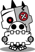 vector cartoon schattig mascotte schedel karakter voodoo-pop bot houden schedel bord