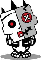 vector cartoon schattig mascotte schedel karakter voodoo-pop zombie