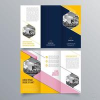 gevouwen brochure sjabloon minimalistisch geometrisch ontwerp voor corporate en business. creatief concept brochure vector sjabloon.