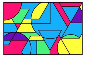 abstracte vector achtergrond geometrische vorm met neoplasticisme stijl voor kunst aan de muur, behang en design promotie, banner, brochure en reclame