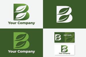 logo letter b en blad vector