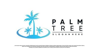 palmboom of palm logo-ontwerp met creatief concept premium vector