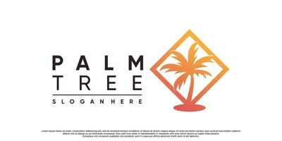 palmboom of palm logo-ontwerp met creatief concept premium vector