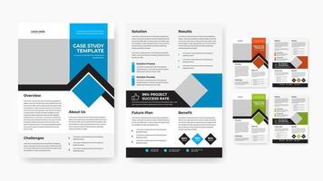 professionele business case study flyer sjabloonontwerp vector