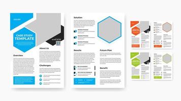 professionele business case study flyer sjabloonontwerp vector