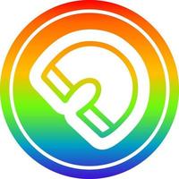 traditionele magneet cirkelvormig in regenboogspectrum vector