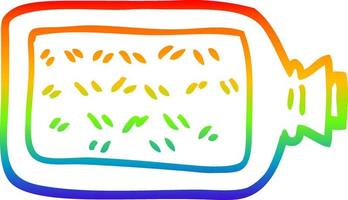 regenbooggradiënt lijntekening cartoon warmwaterkruik vector