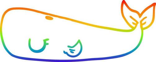 regenbooggradiënt lijntekening cartoon walvis vector