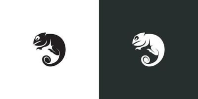 kameleon silhouet dier logo ontwerp vector