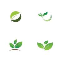 groene bladeren logo.green blad pictogrammen instellen vector sjabloon