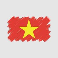 Vietnamese vlag penseelstreken. nationale vlag vector