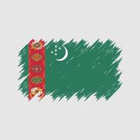 Turkmenistan vlag borstel. nationale vlag vector