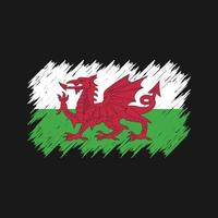 de vlagborstel van Wales. nationale vlag vector