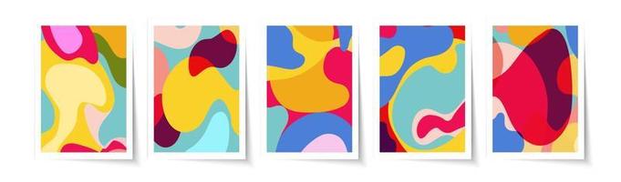 abstracte vloeibare dekking ontwerpsjabloon set vector