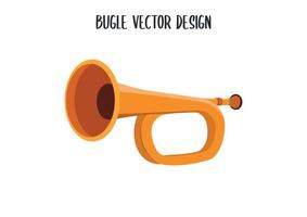 bugel vector ontwerp. gouden bugel vlakke stijl vectorillustratie geïsoleerd op een witte achtergrond. gele bugel, trompet. bugel clipart