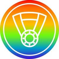 medaille award circulaire in regenboog spectrum vector