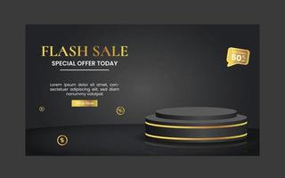 luxe podium flash verkoop banner vector