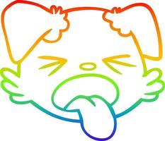 regenbooggradiënt lijntekening cartoon hond gezicht vector