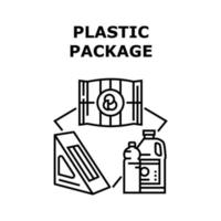 plastic pakket vector concept zwarte illustratie