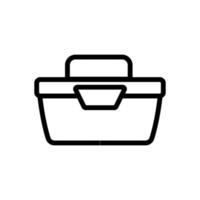 draagbare voedselcontainer zijaanzicht pictogram vector overzicht illustratie