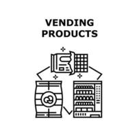 vending producten vector concept zwarte afbeelding