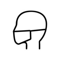 hoofd, masker pictogram vector. geïsoleerde contour symbool illustratie vector