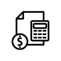 het tellen van de financiële rapportpictogram vector. geïsoleerde contour symbool illustratie vector