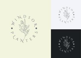 minimalistische bloemen logo ontwerpsjabloon vector