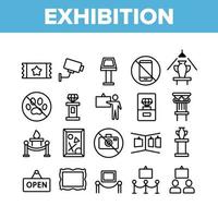tentoonstelling en museum collectie pictogrammen instellen vector