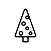 groenblijvende kerstboom pictogram vector. geïsoleerde contour symbool illustratie vector