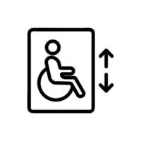 lift voor het gehandicapte vectorpictogram. geïsoleerde contour symbool illustratie vector