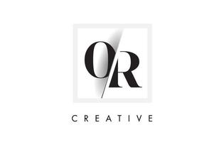 of serif letter logo-ontwerp met creatieve doorsneden snit. vector