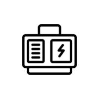 elektrische generator met handvat pictogram vector overzicht illustratie