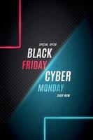 verkoop flyer voor zwarte vrijdag en cyber maandag. vector