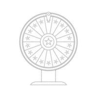 werkblad voor het traceren van fortuinwielen voor kinderen vector