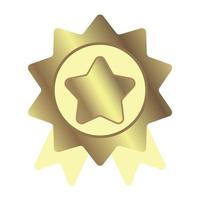 gouden award zegel pictogram met lint en ster geïsoleerd op een witte achtergrond vector