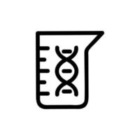 dna reageerbuis pictogram vector. geïsoleerde contour symbool illustratie vector