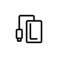 draagbare oplader voor mobiel vectorpictogram. geïsoleerde contour symbool illustratie vector