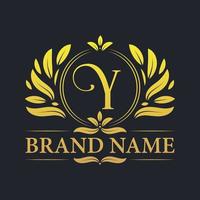 gouden vintage luxe y brief logo ontwerp. vector